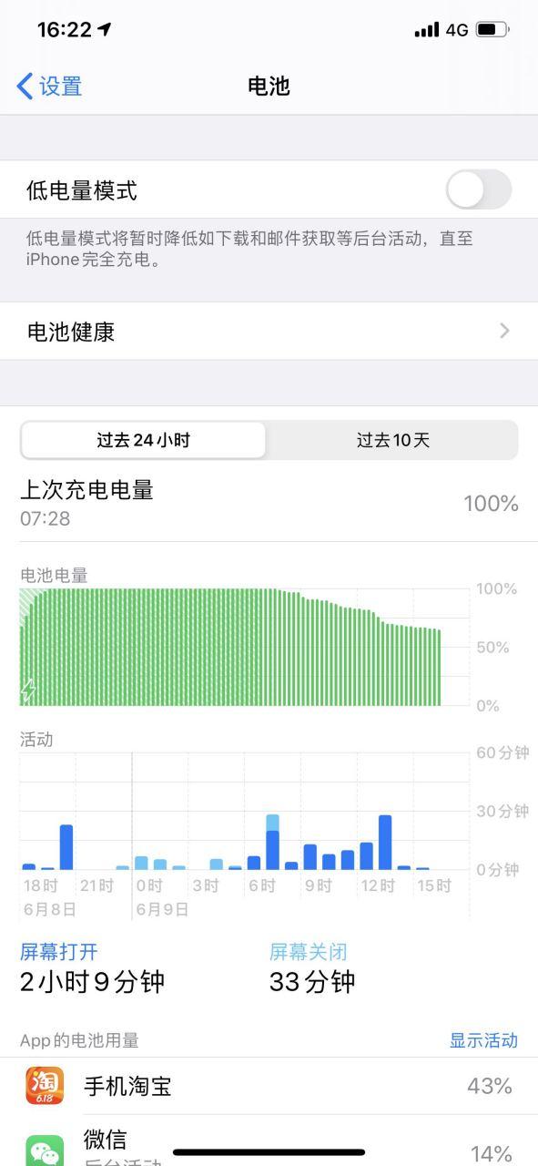 苹果xs max电池百分比
