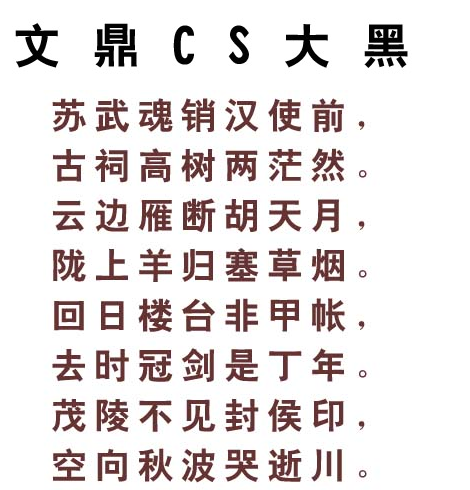 文鼎中黑字体